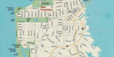 Karte San Francisco galvenās atrakcijas