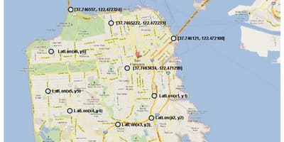 Karte San Francisco koordinātas