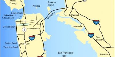 Karte San Francisco pludmales