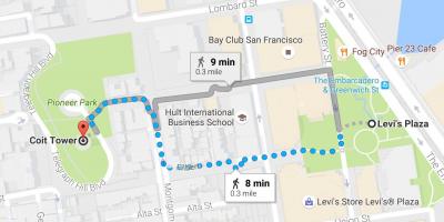 Karte San Francisco self guided walking tour