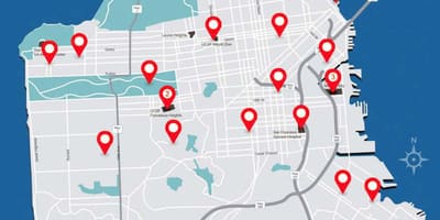 Karte San Francisco slimnīcas