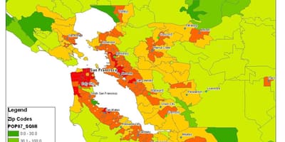 Karte San Francisco iedzīvotāju