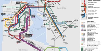 Kartes sabiedriskā transporta San Francisco