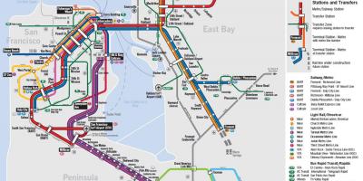 Kartes sabiedriskā transporta San Francisco