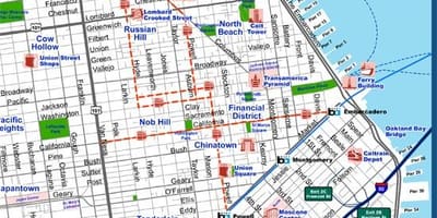 Sanfrancisko pilsētas tūrisma karte