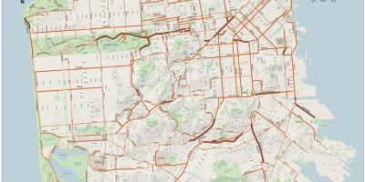 San Francisco velosipēdu karte