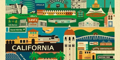 Karte silicon valley plakāts