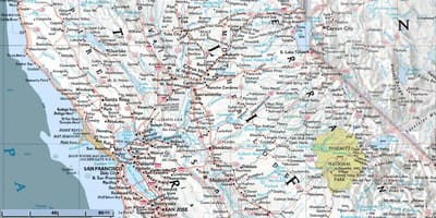 Karte uz ziemeļiem no sanfrancisko