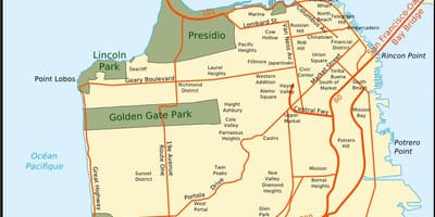 Karte lielāku bay area